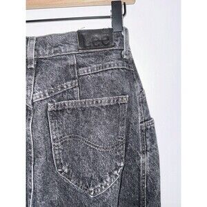 Vintage 80’s Lee Jeans Women Sz 10 Md  Blk Label  Black Acid Wash High Rise  HTF